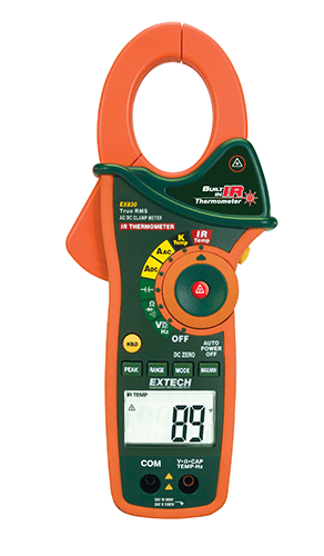 Extech EX830: 1000A True RMS AC/DC Clamp Meter with IR Thermometer